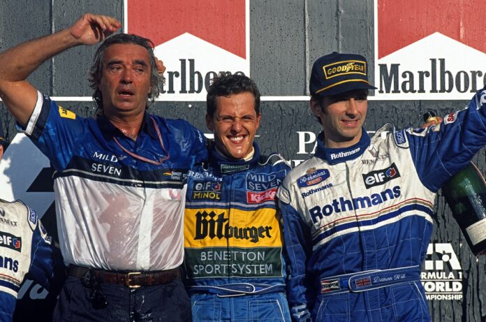 flavio briatore, michael schumacher, damon hill, aida, williams, benetton, kai ebel, racingline.hu
