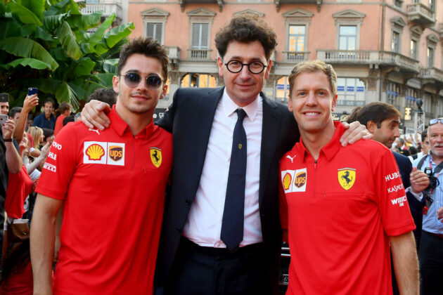 mattia binotto, charles leclerc, sebastian vettel, racingline.hu