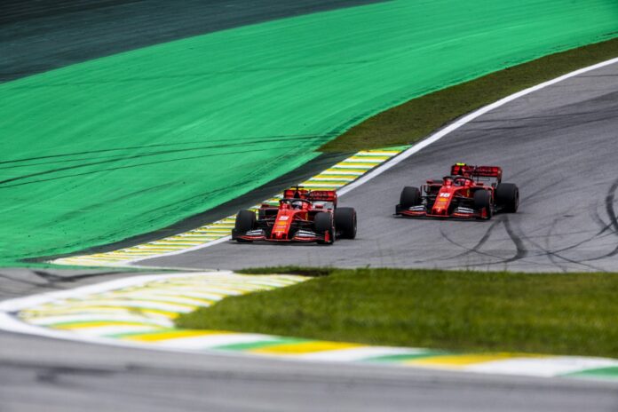 Sebastian Vettel, Charles Leclerc, Ferrari, racingline