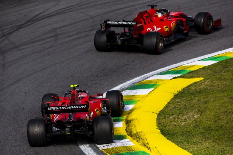 Sebastian Vettel, Charles Leclerc, Ferrari, racingline