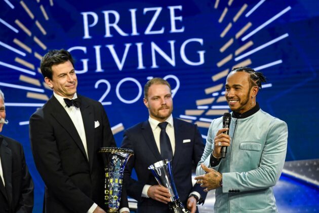 FIA G&aacute;la, Toto Wolff, Valtteri Bottas., Lewis Hamilton