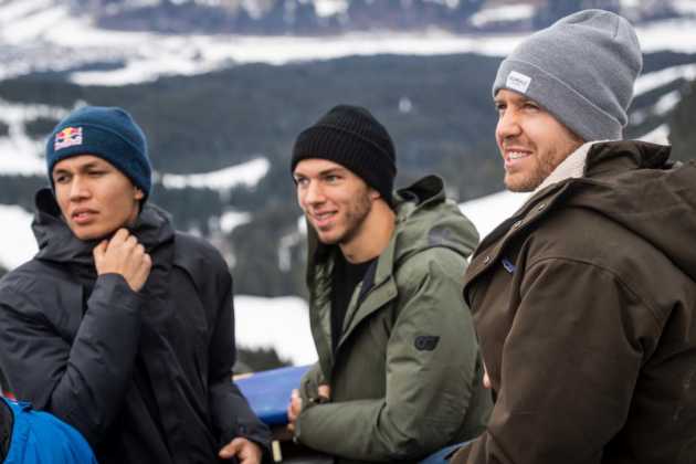 Alex Albon, Pierre Gasly, Sebastian Vettel, alpesi s&iacute;