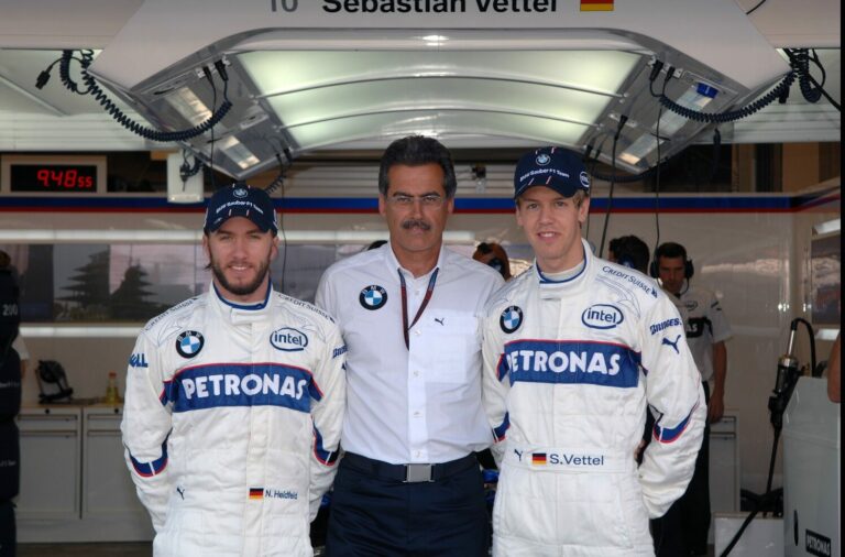 Heidfeld, Vettel, racingline