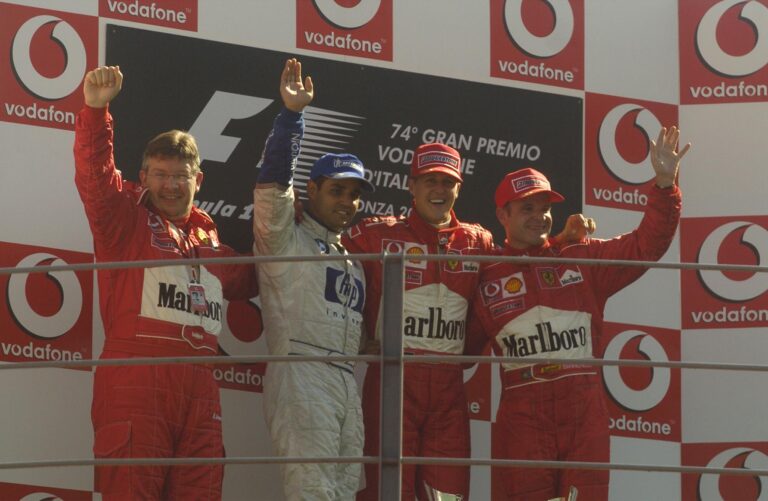 ross brawn, juan pablo montoya, michael schumacher, rubens barrichello, racingline.hu