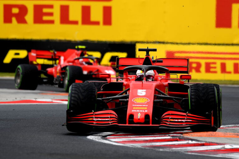 Sebastian Vettel, Charles Leclerc, Ferrari, racingline
