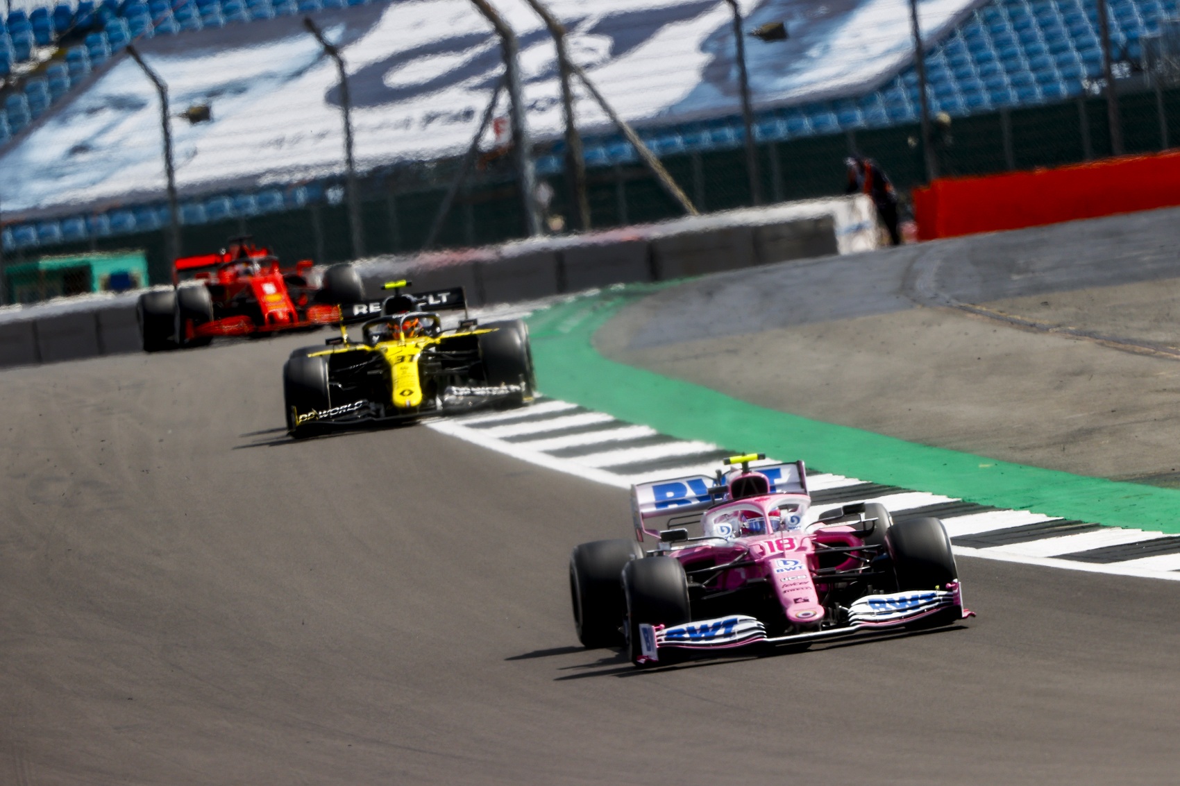 Lance Stroll, Esteban Ocon, Sebastian Vettel, Racing Point, Renault, Ferrari, racingline