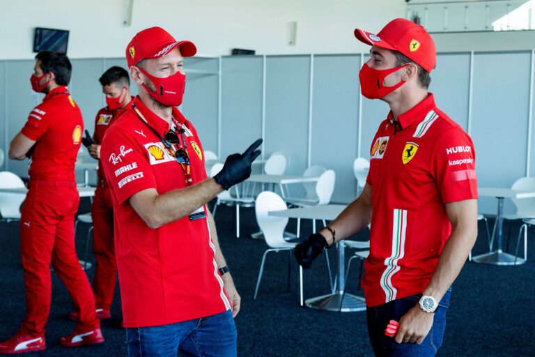 Sebastian Vettel, Charles Leclerc, Ferrari, racingline