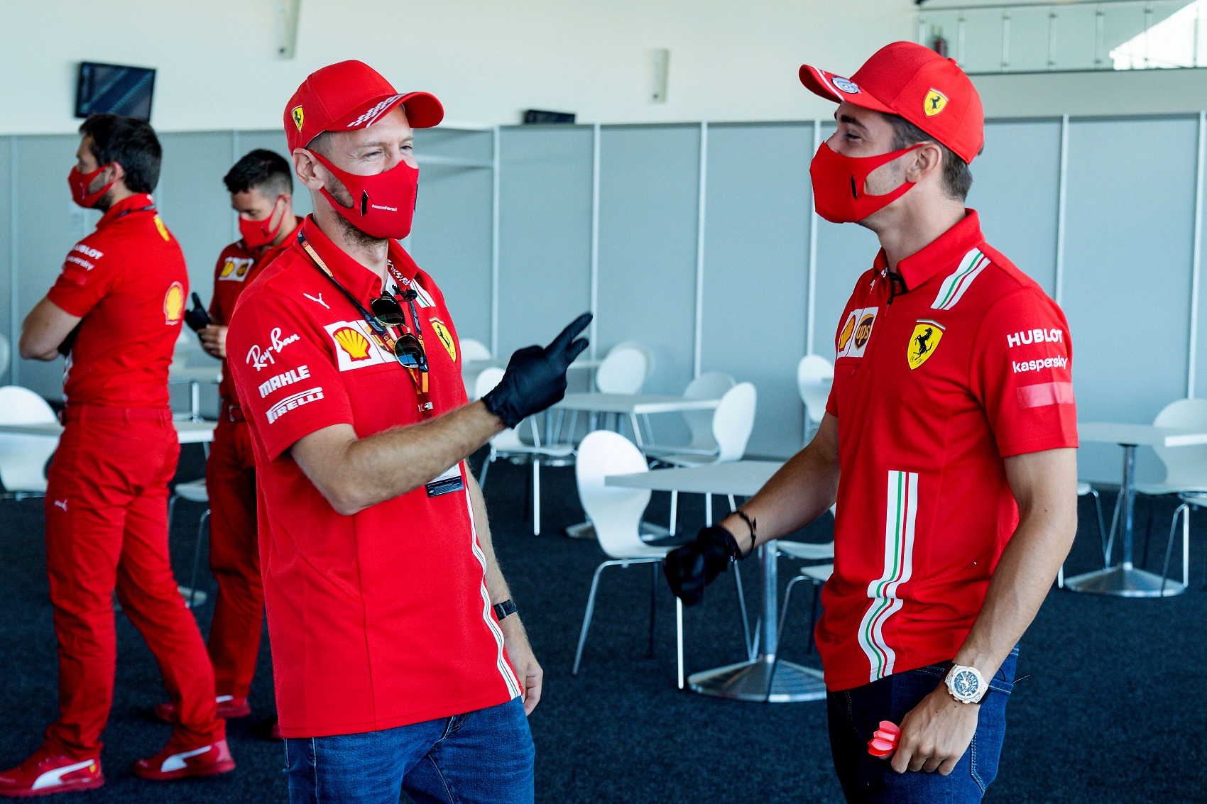 Sebastian Vettel, Charles Leclerc, Ferrari, racingline