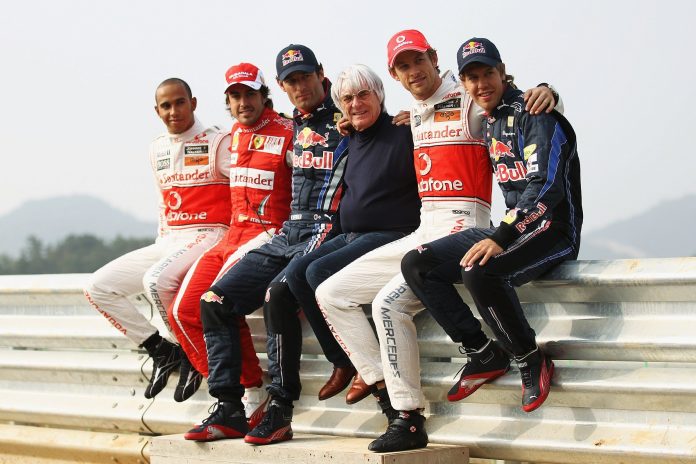 lewis hamilton, fernando alonso, mark webber, bernie ecclestone, jenson button, sebastian vettel