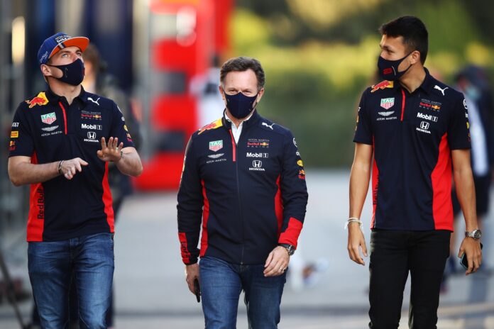 Max Verstappen, Christian Horner, Alexander Albon, racingline
