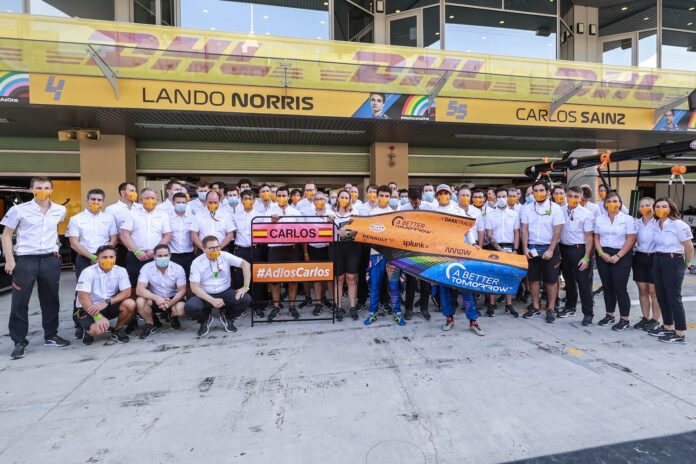 Carlos Sainz, Lando Norris, Zak Brown, Andreas Seidl, McLaren, racingline