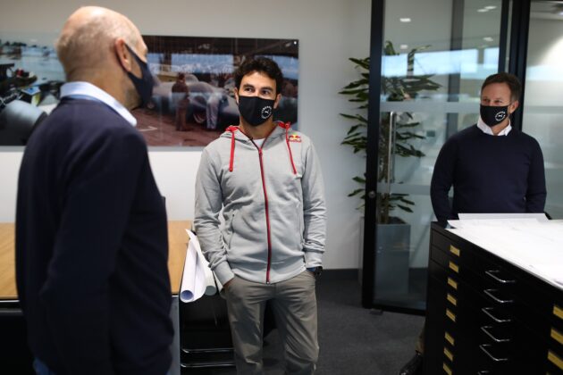 Sergio Perez, Adrian Newey, Christian Horner