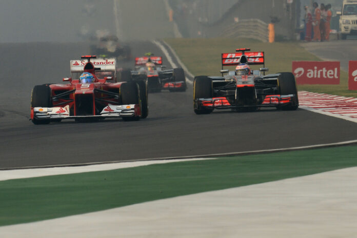 Button, Ferrari, racingline