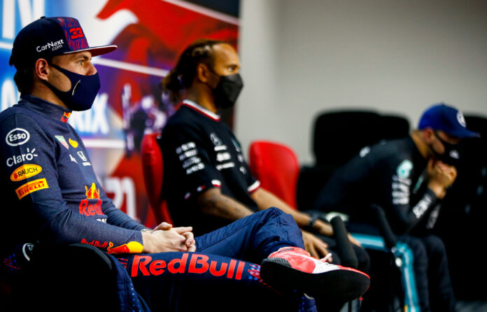Verstappen, Hamilton, racingline