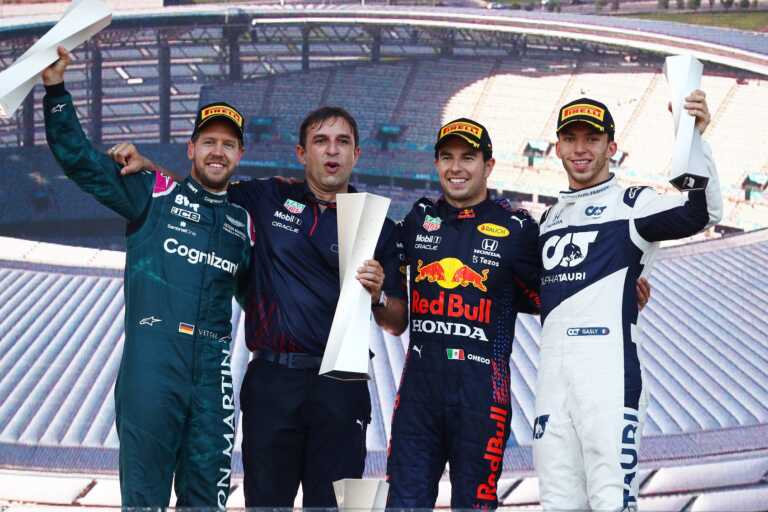 sebastian vettel, sergio perez, pierre gasly, Pierre Wache
