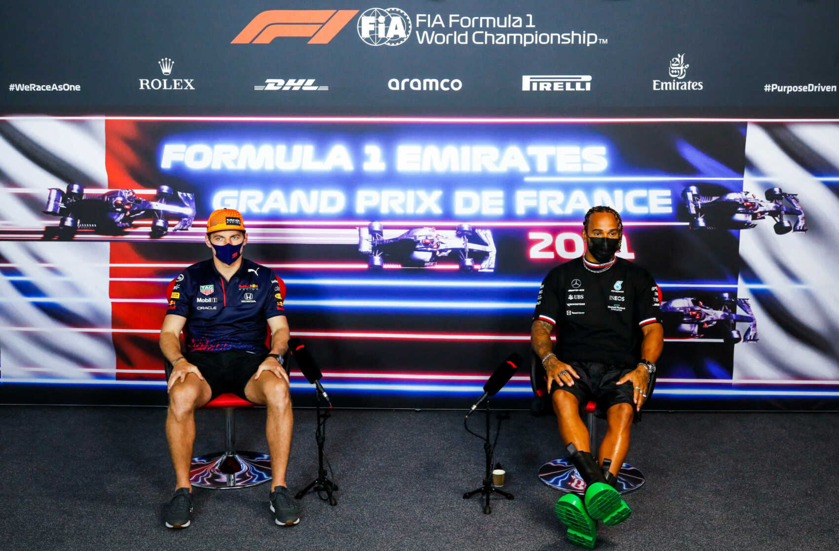 Verstappen, Hamilton, racingline