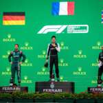 Esteban Ocon, Sebastian Vettel, Lewis Hamilton