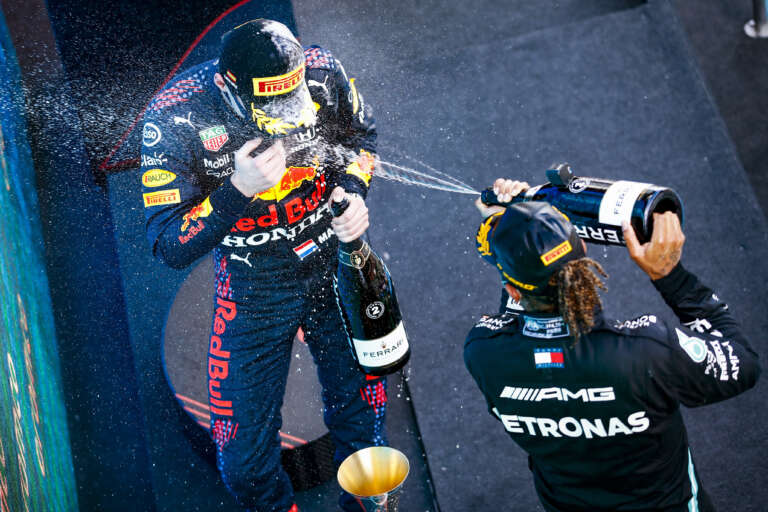 Lewis Hamilton, Max Verstappen, racingline