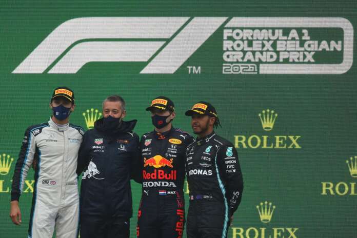 George Russell, Max Verstappen, Lewis Hamilton, Williams, Red Bull, Mercedes