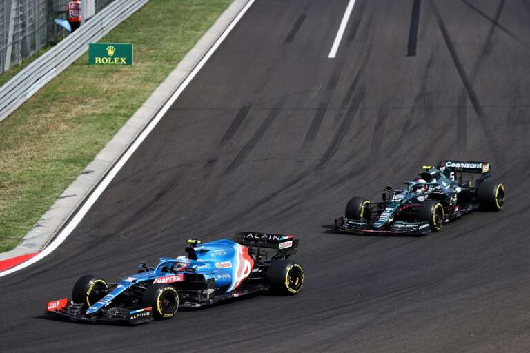 Esteban Ocon, Sebastian Vettel, Alpine, Aston Martin