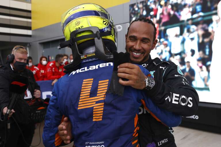 Lando Norris, Lewis Hamilton, McLaren, Mercedes