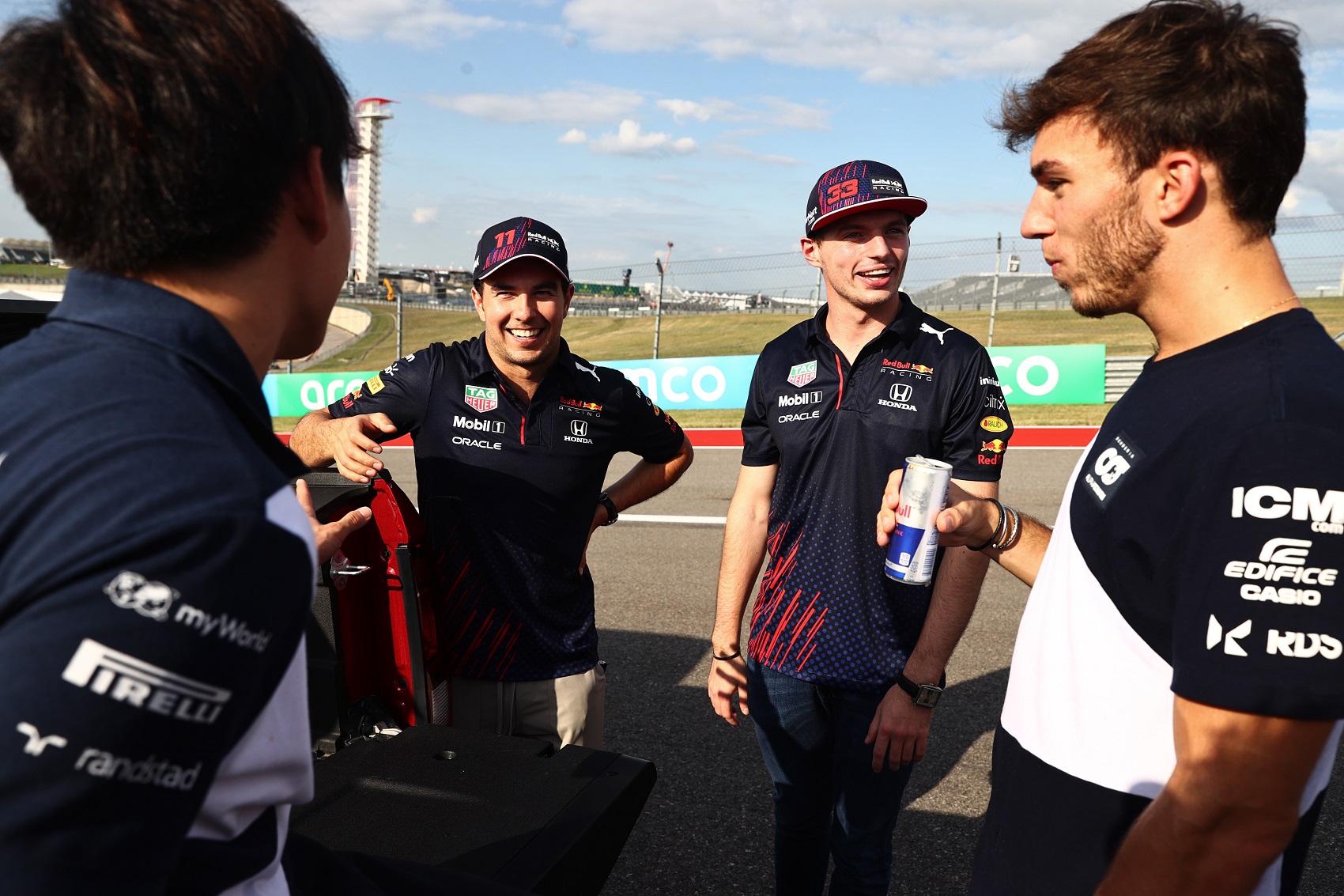 Yuki Tsunoda, Sergio Pérez, Pierre Gasly, Max Verstappen, AlphaTauri, Red Bull, Honda