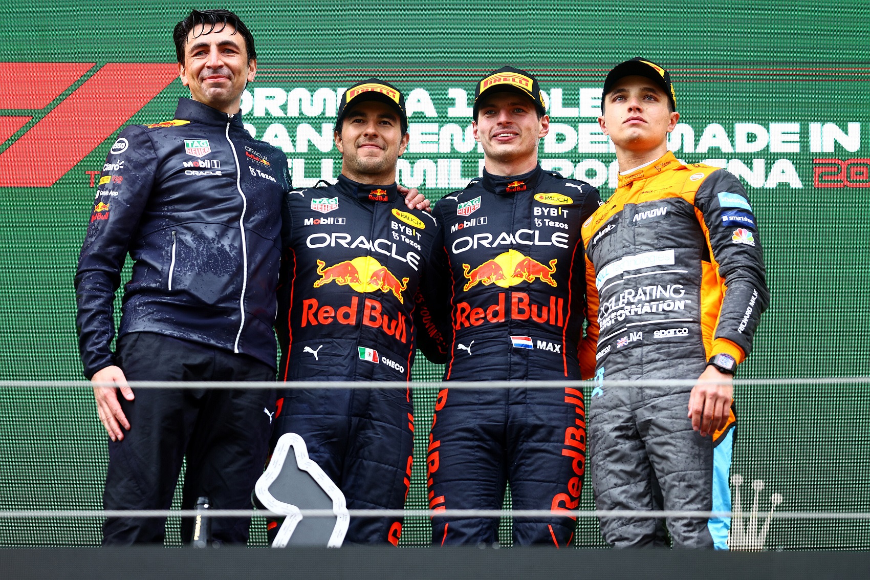 Max Verstappen, Sergio Perez, Lando Norris, red bull