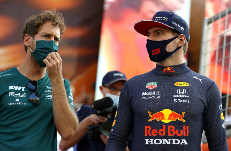 Sebastian Vettel, Max Verstappen,