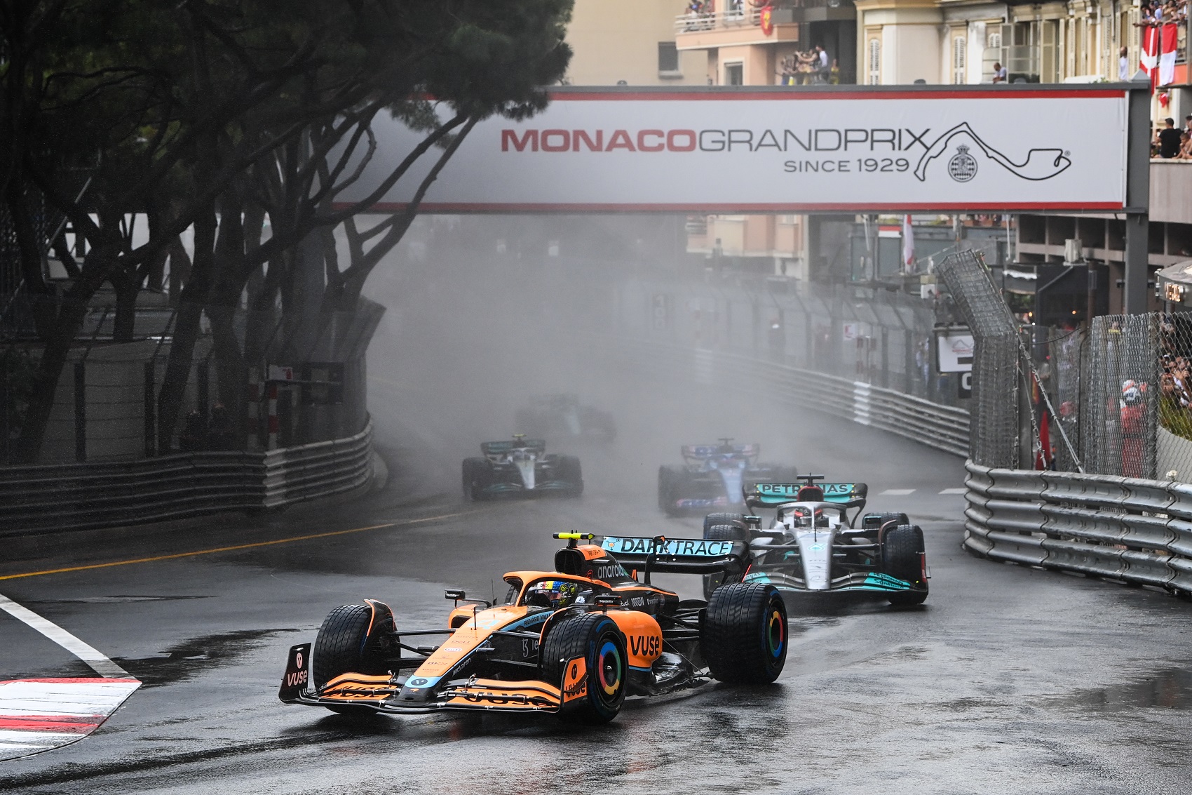 Lando Norris, George Russell, McLaren, Mercedes, F1, Monaco