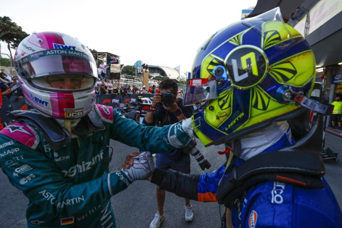 Sebastian Vettel, Lando Norris, Aston Martin, McLaren