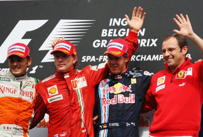 kimi räikkönen, Giancarlo Fisichella, Sebastian Vettel, Stefano Domenicali