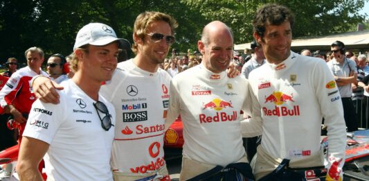 nico rosberg, jenson button, adrian newey, mark webber