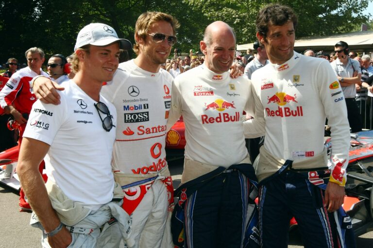 nico rosberg, jenson button, adrian newey, mark webber