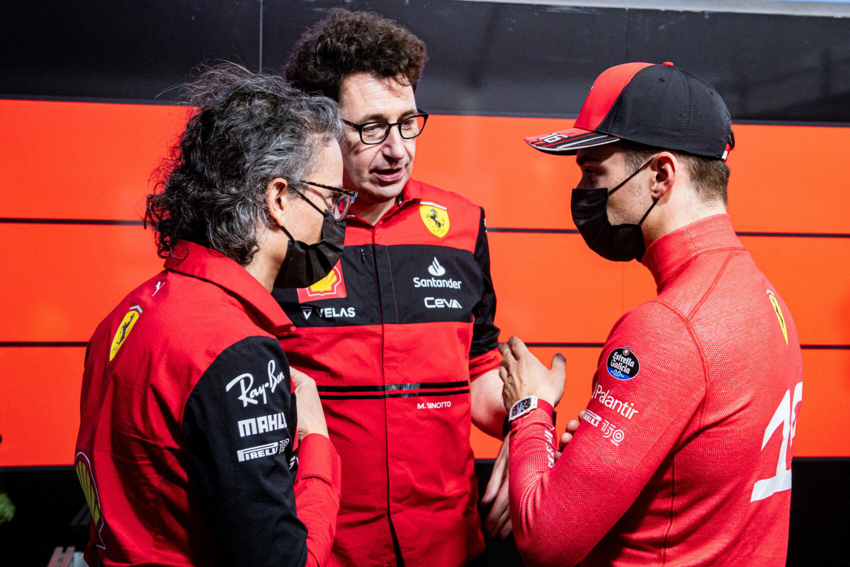 Mattia Binotto, Laurent Mekies, Charles Leclerc