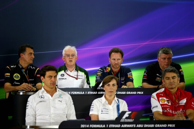 Finbarr O'Connell. Christian Horner, Toto Wolff, Marco Mattiacci, Claire Williams, Otmar Szafnauer