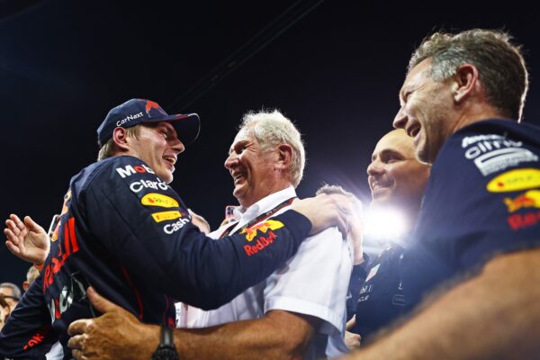 Max Verstappen, Helmut Marko, Christian Horner, Gianpiero Lambiase, Red Bull