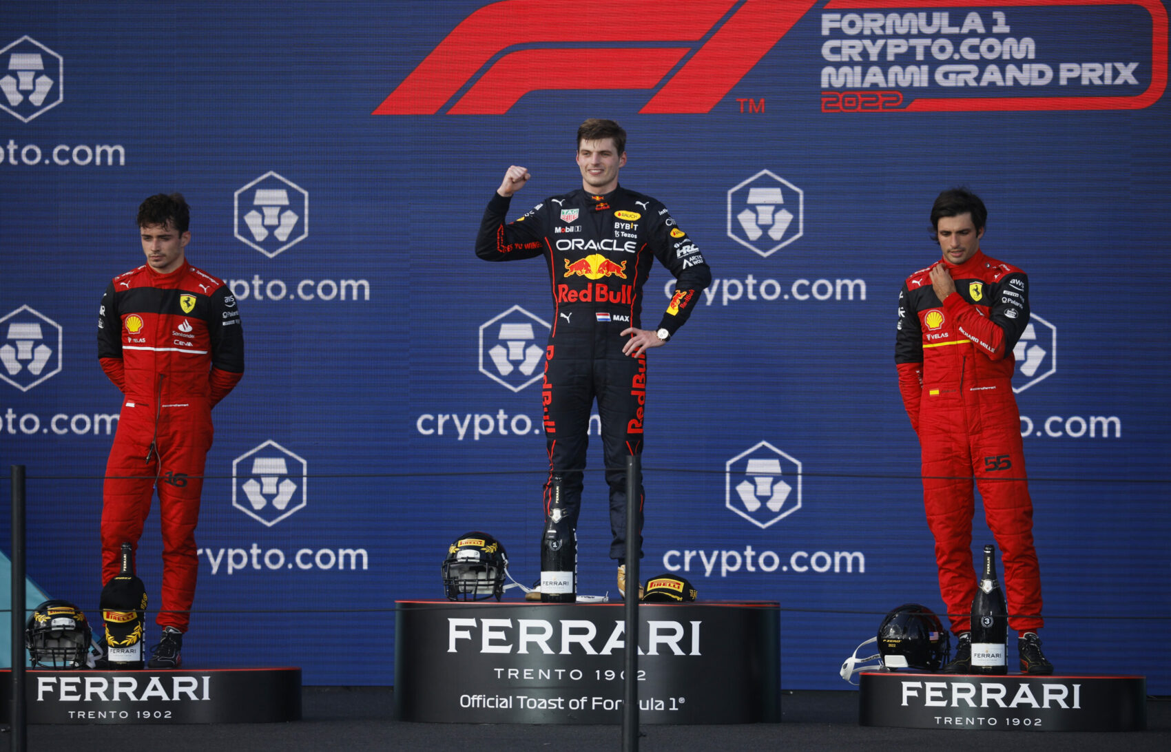 Charles Leclerc, Max Verstappen, Carlos Sainz
