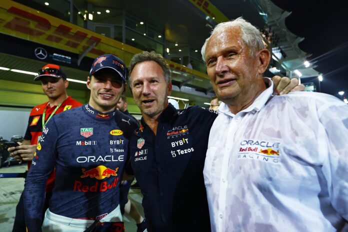 max verstappen, christian horner, helmut marko, red bull