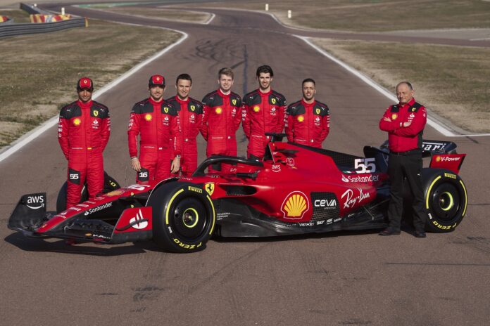 Carlos Sainz, Charles Leclerc, Davide Rigon, Robert Shwartzman, Antonio Giovinazzi, Antonio Fuoco, Frédéric Vasseur, ferrari
