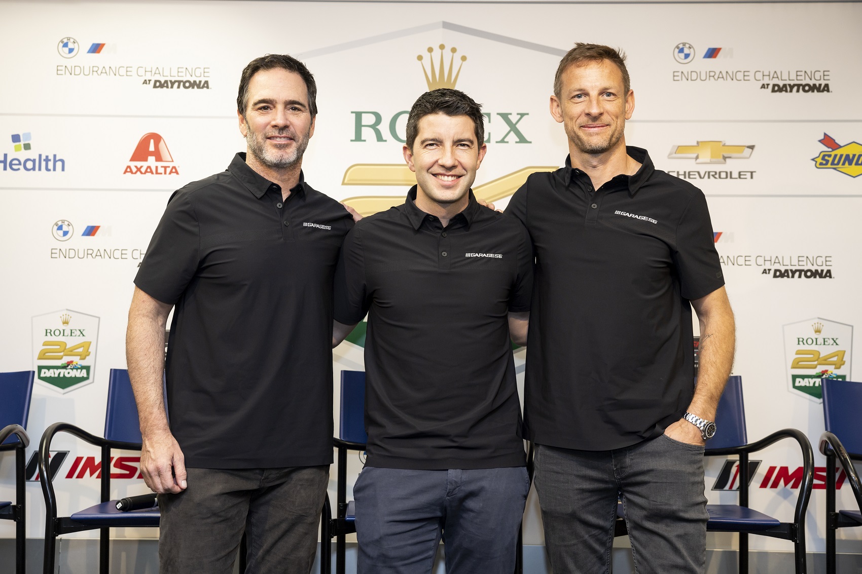 Jimmie Johnson, Mike Rockenfeller,, Jenson Button