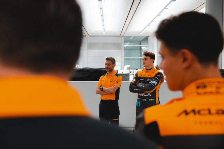 Lando Norris, Oscar Piastri, Andrea Stella, McLaren