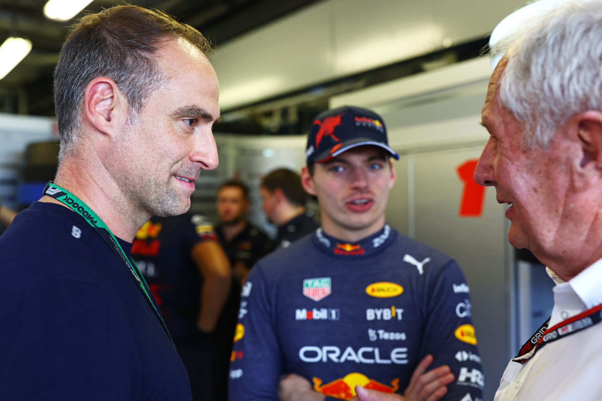 Helmut Marko, Oliver Mintzlaff, Max Verstappen