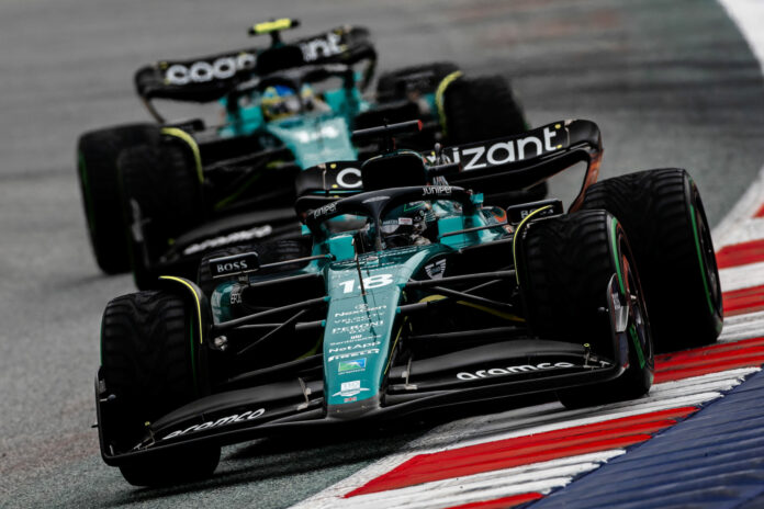 Forma-1, Lance Stroll, Fernando Alonso, Aston Martin, Osztrák Nagydíj 2023, szombat
