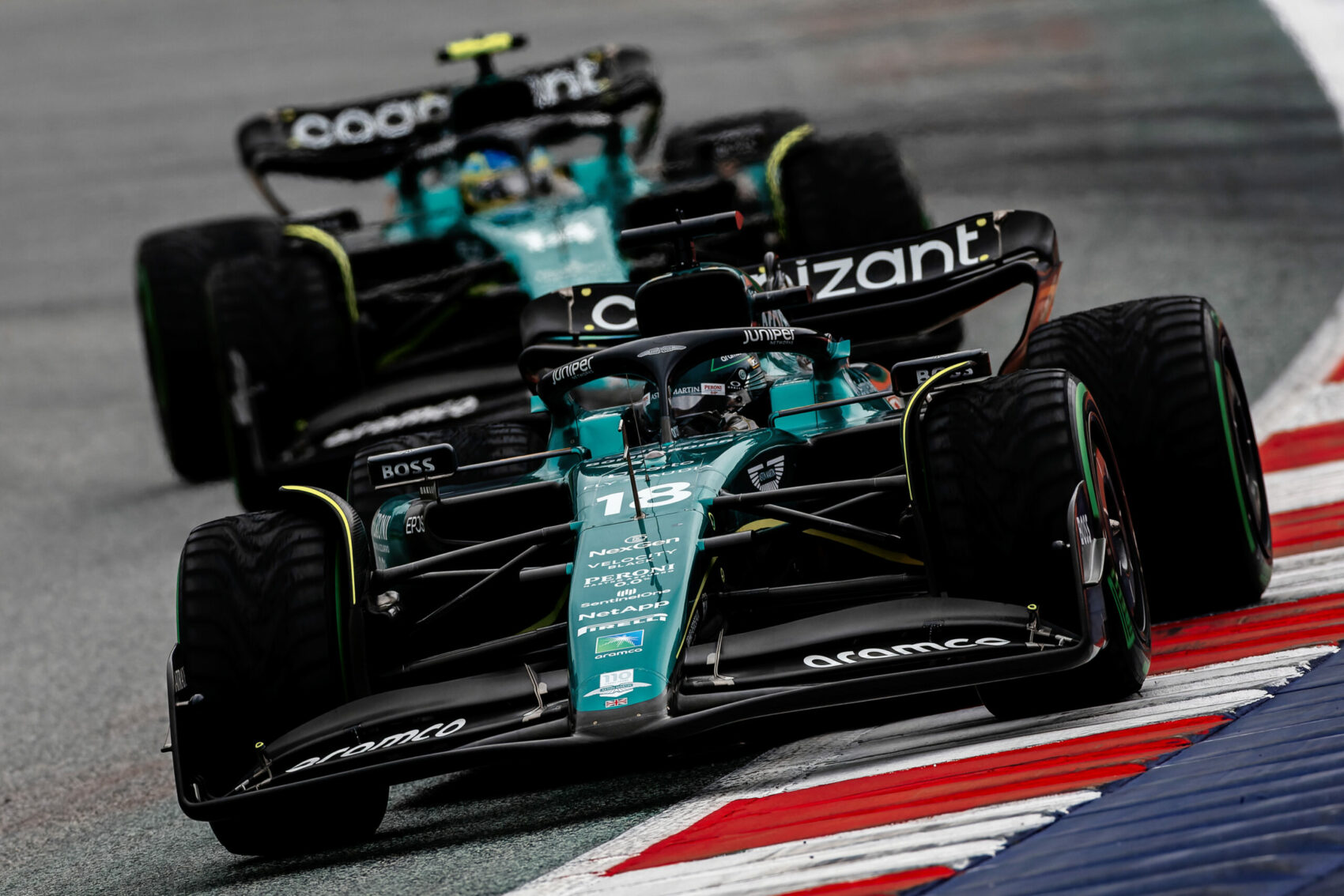 Forma-1, Lance Stroll, Fernando Alonso, Aston Martin, Osztrák Nagydíj 2023, szombat