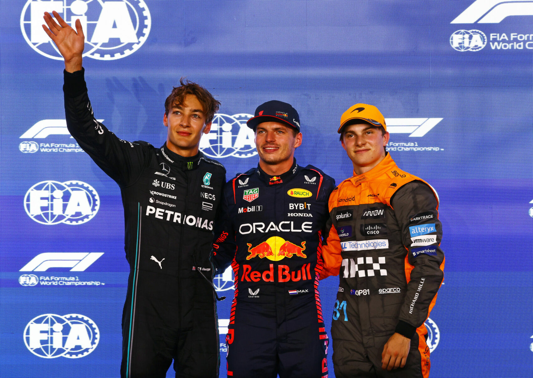 F1 George Russell Max Verstappen Oscar Piastri
