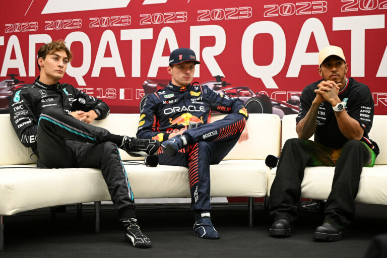George Russell, Max Verstappen, Lewis Hamilton