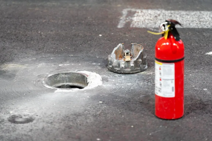 F1 Las Vegas-i Nagydíj csatornafedő poroltó