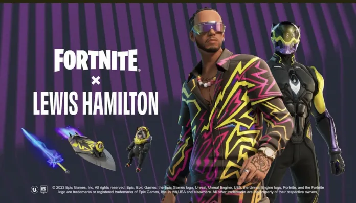 Lewis Hamilton a Fortnite-ban