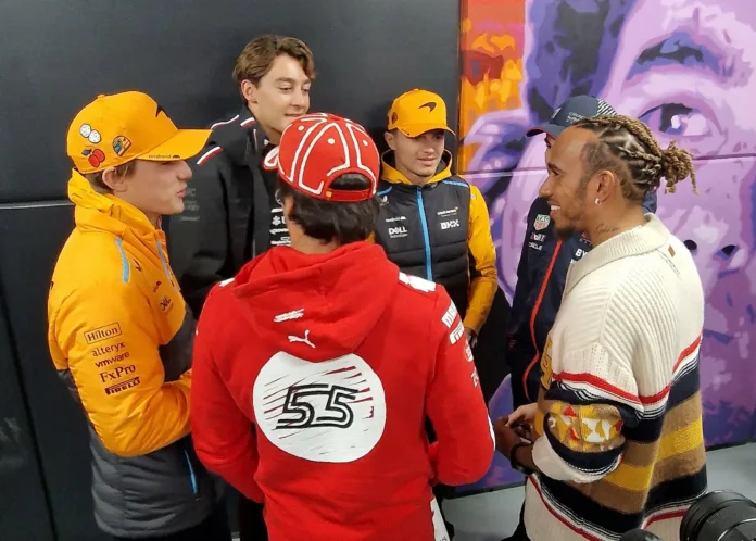 Hamilton, Sainz, Norris, Piastri, Russell