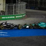 F1 Las Vegas-i Nagydíj ütközés Valtteri Bottas Alfa Romeo Fernando Alonso Aston Martin